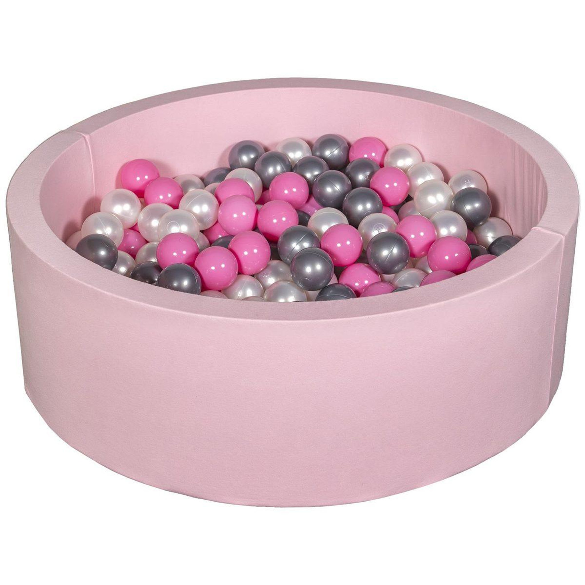 VELINDA Piscine à balles aire de jeu + 200 balles rose perle, rose clair, argent