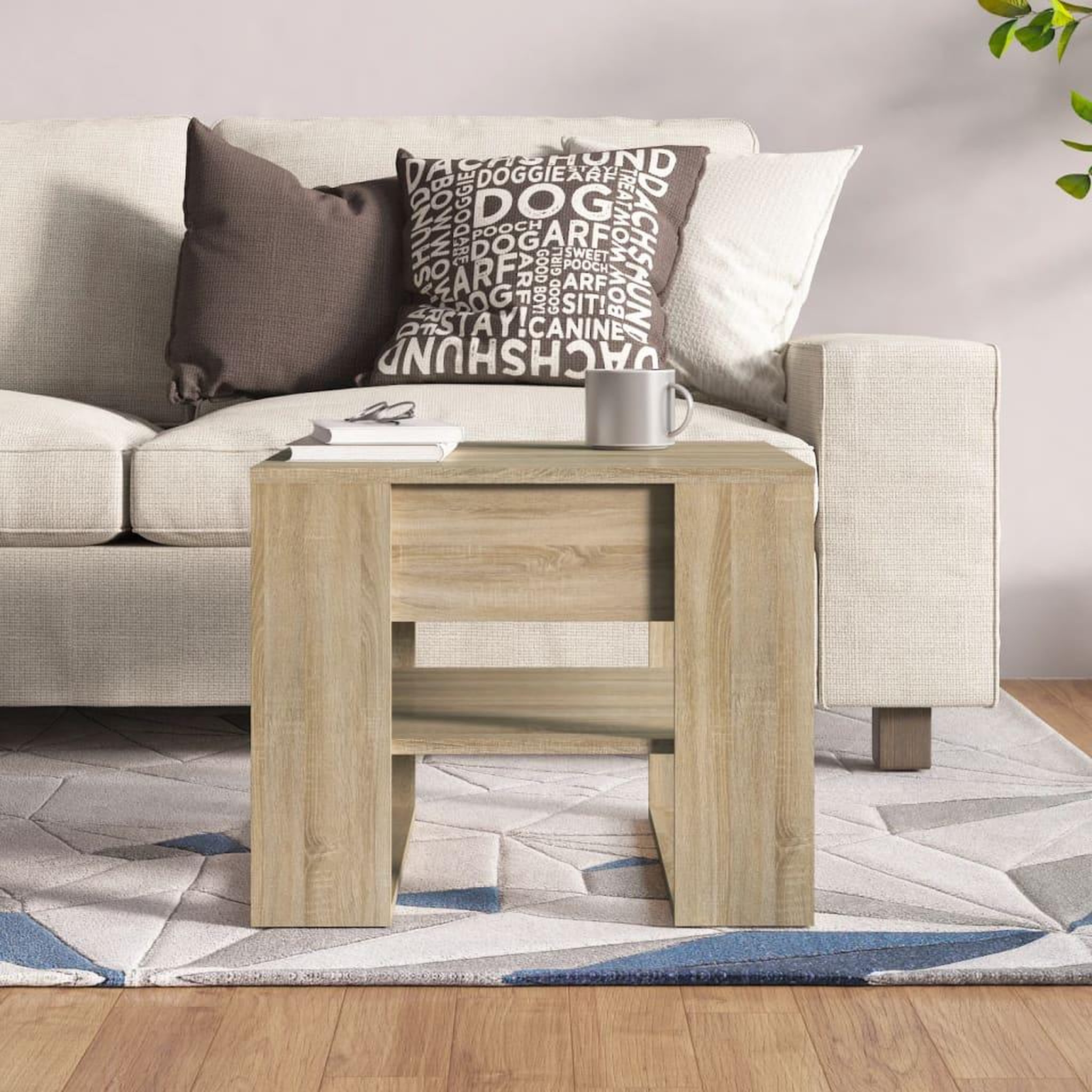 Voir la diapositive 5 : VIDAXL Table basse chene sonoma 55,5x55x45 cm bois d'ingenierie
