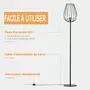 HOMCOM Lampadaire design industriel metal filaire ampoule E27 40 W max. 27,5 x 27,5 x 159 cm noir