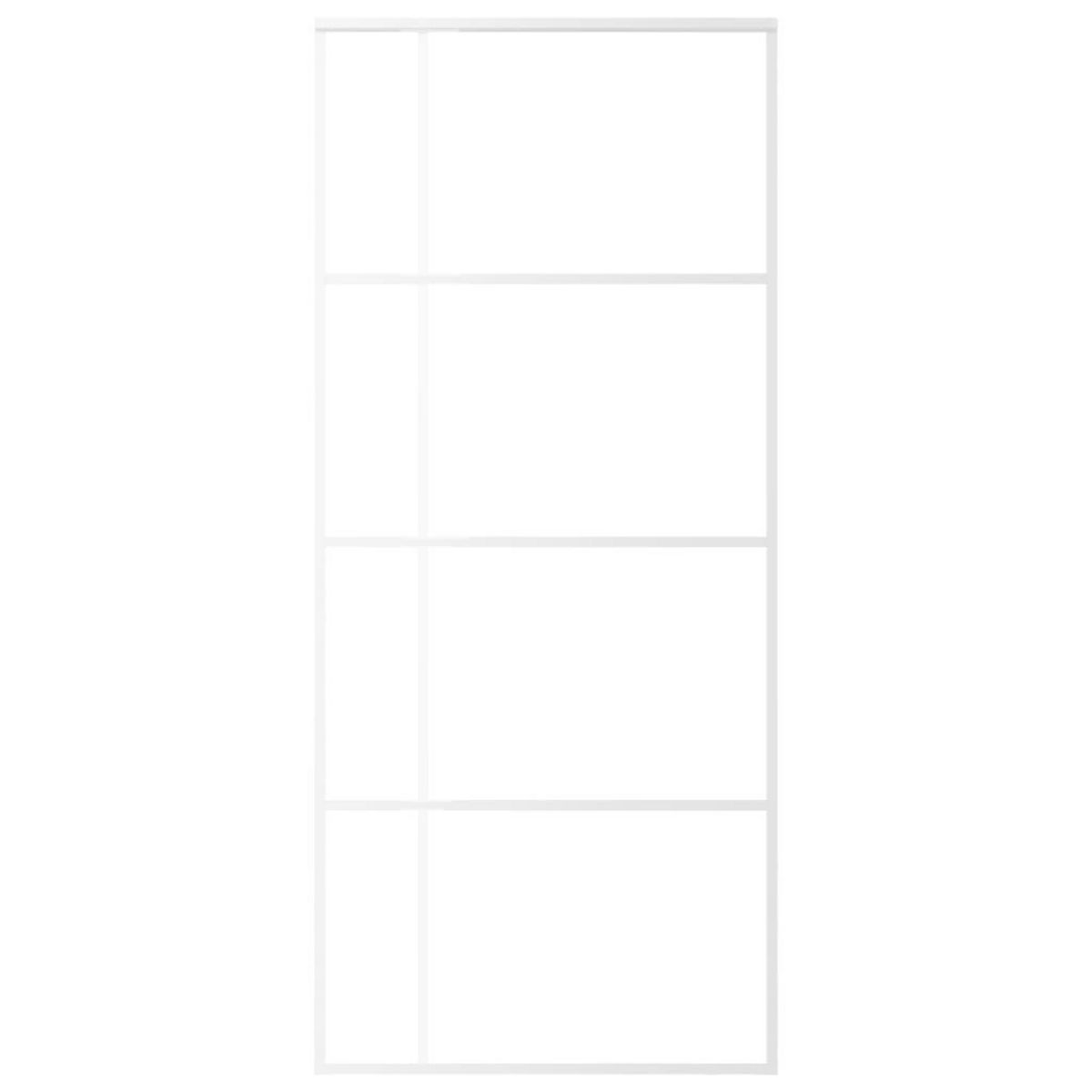 VIDAXL Porte coulissante Verre ESG depoli et aluminium 90x205 cm Blanc