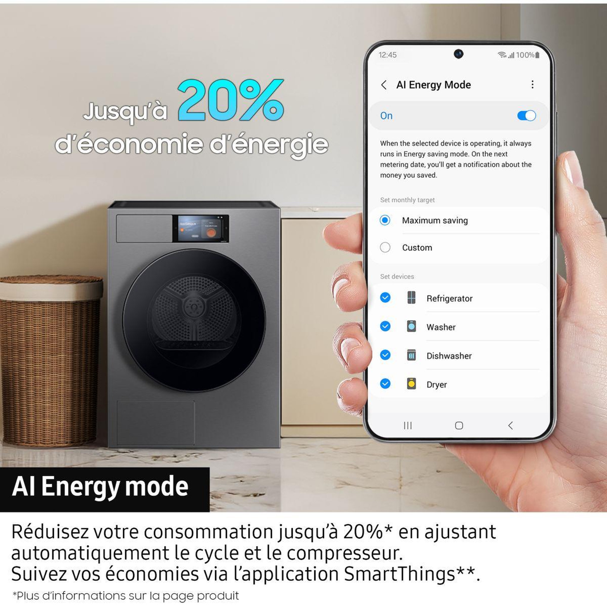 Voir la diapositive 5 : Samsung Sèche linge pompe à chaleur dv90dg52a0ah