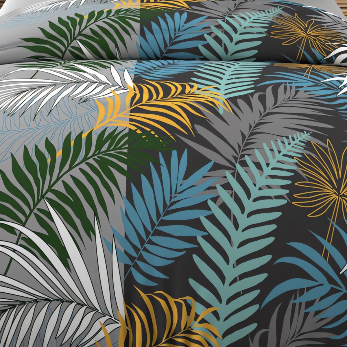 SOLEIL D'OCRE Parure housse de couette en coton 57 fils JUNGLE, par Soleil d'Ocre