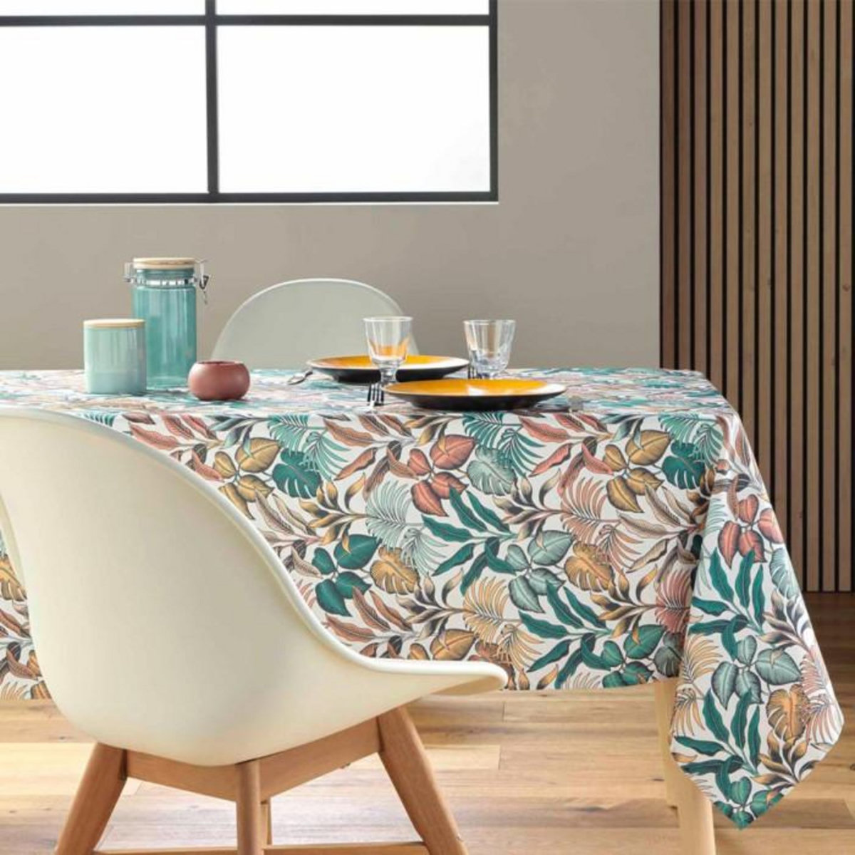 Paris Prix Nappe Antitache Imprimé  Stylis  145x240cm Jaune