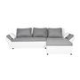 Voir la diapositive 3 : Canapé d'angle réversible convertible en Pu blanc et tissu gris ALIX