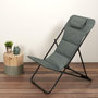 Voir la diapositive 2 : The Home Deco Factory Transat pliant avec repose tête - Vert kaki