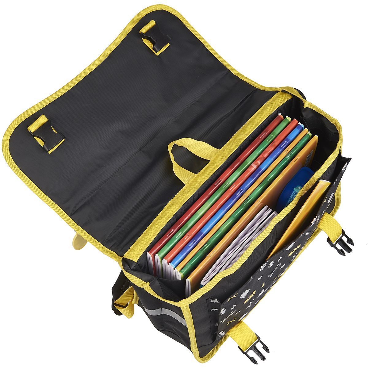 DC COMIC'S Cartable 41 cm CM1/CM2 noir et jaune Batman