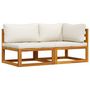 Voir la diapositive 4 : VIDAXL Ensemble de canapes 2 pcs et coussins blanc creme Acacia solide