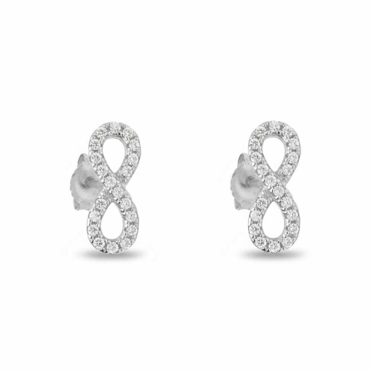 L'ATELIER D'AZUR Boucles d'Oreilles Argent 925/000 Rhodié - Infini Pavé de Zirconiums