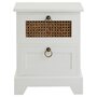 Voir la diapositive 3 : IDIMEX Table de chevet PADMA 2 tiroirs, en bois et rotin