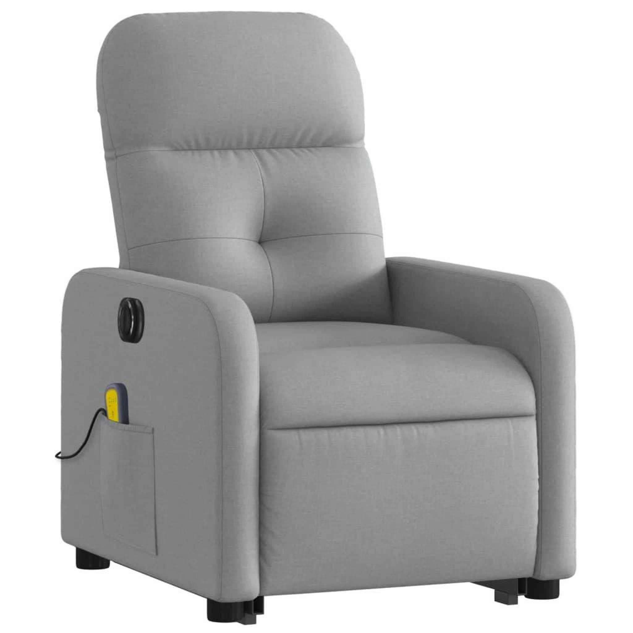 Voir la diapositive 3 : VIDAXL Fauteuil inclinable de massage electrique Gris clair Tissu