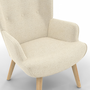 Voir la diapositive 6 : ID MARKET Fauteuil scandinave IVAR en tissu beige