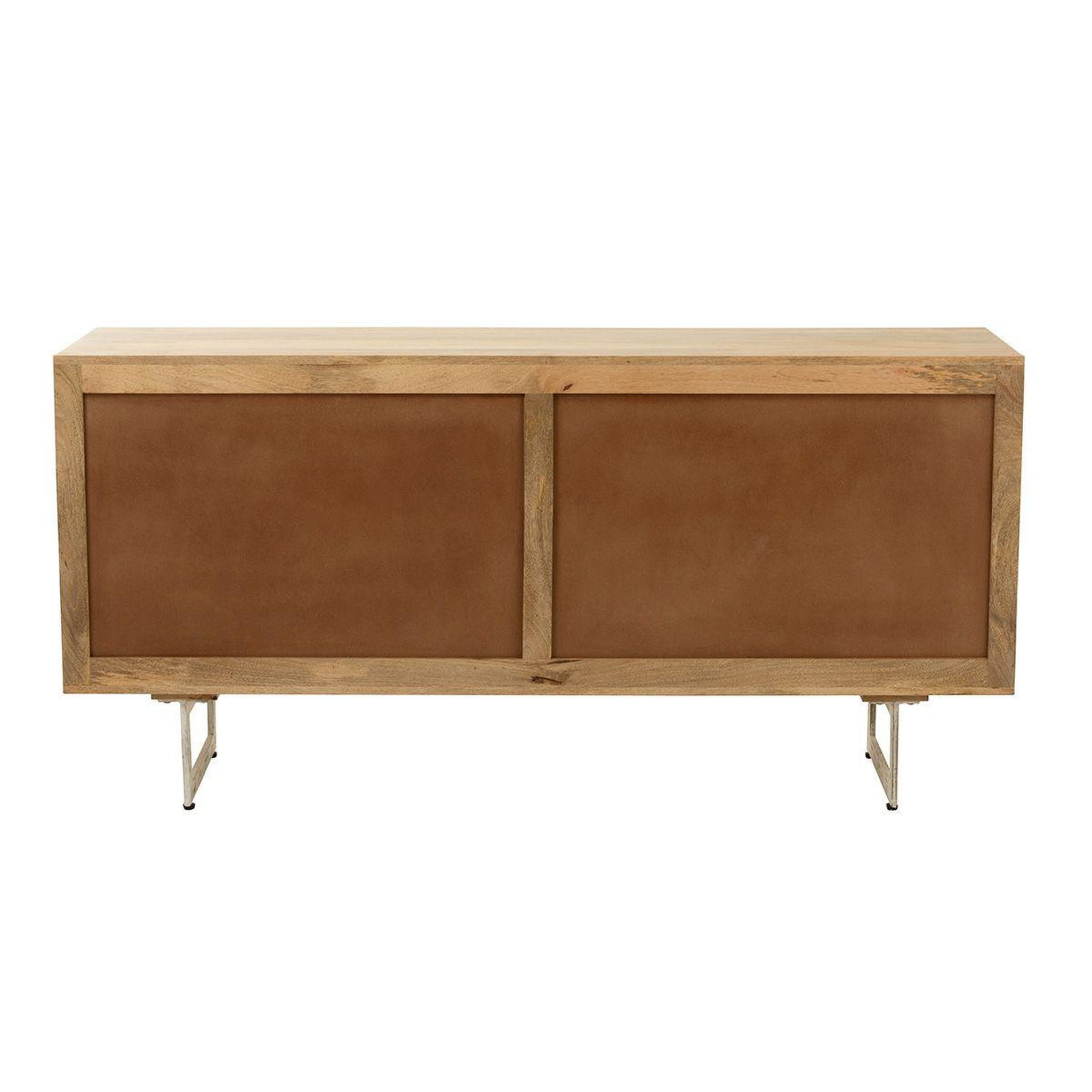 Voir la diapositive 3 : J-LINE Buffet en Bois 4 Portes  Weaving  170cm Naturel