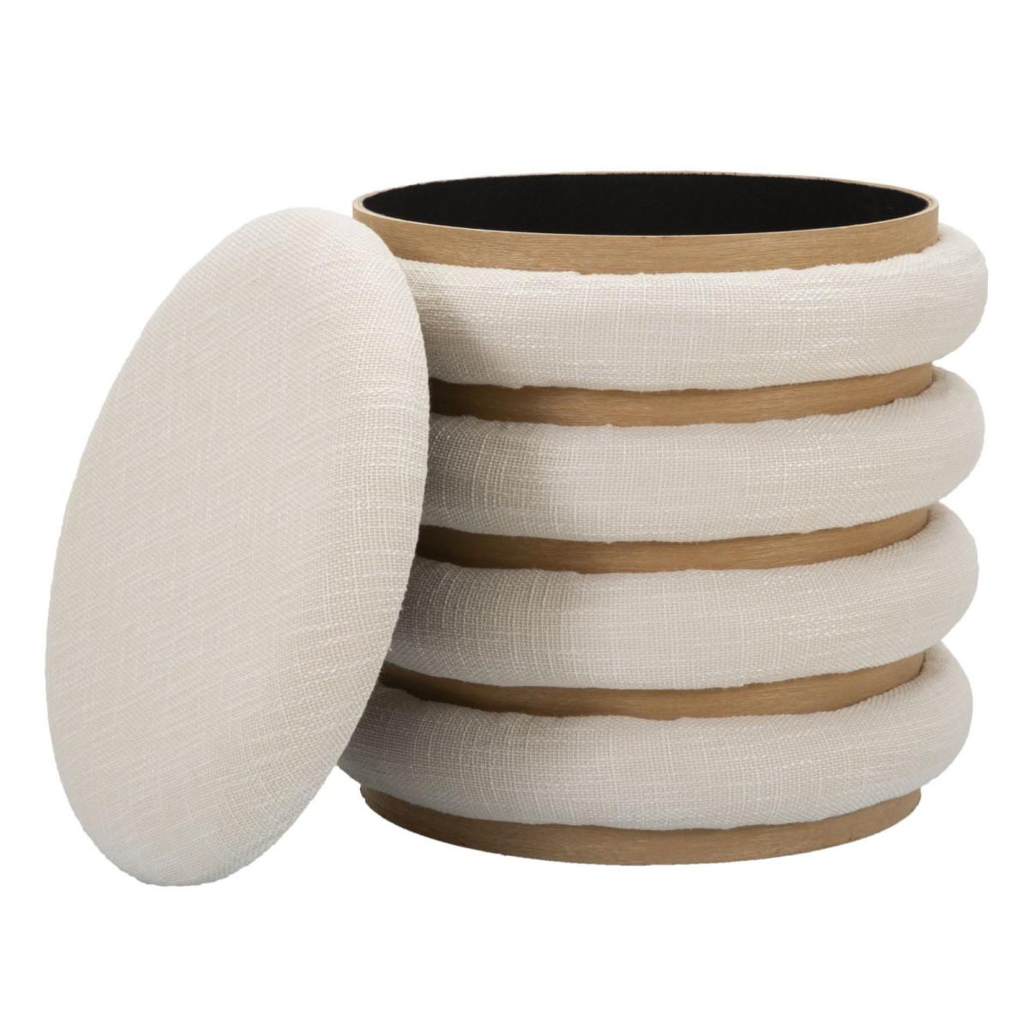 Voir la diapositive 3 : Paris Prix Pouf avec rangement  damasco  42cm beige