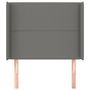 Voir la diapositive 3 : VIDAXL Tete de lit avec oreilles Gris fonce 103x16x118/128 cm Tissu