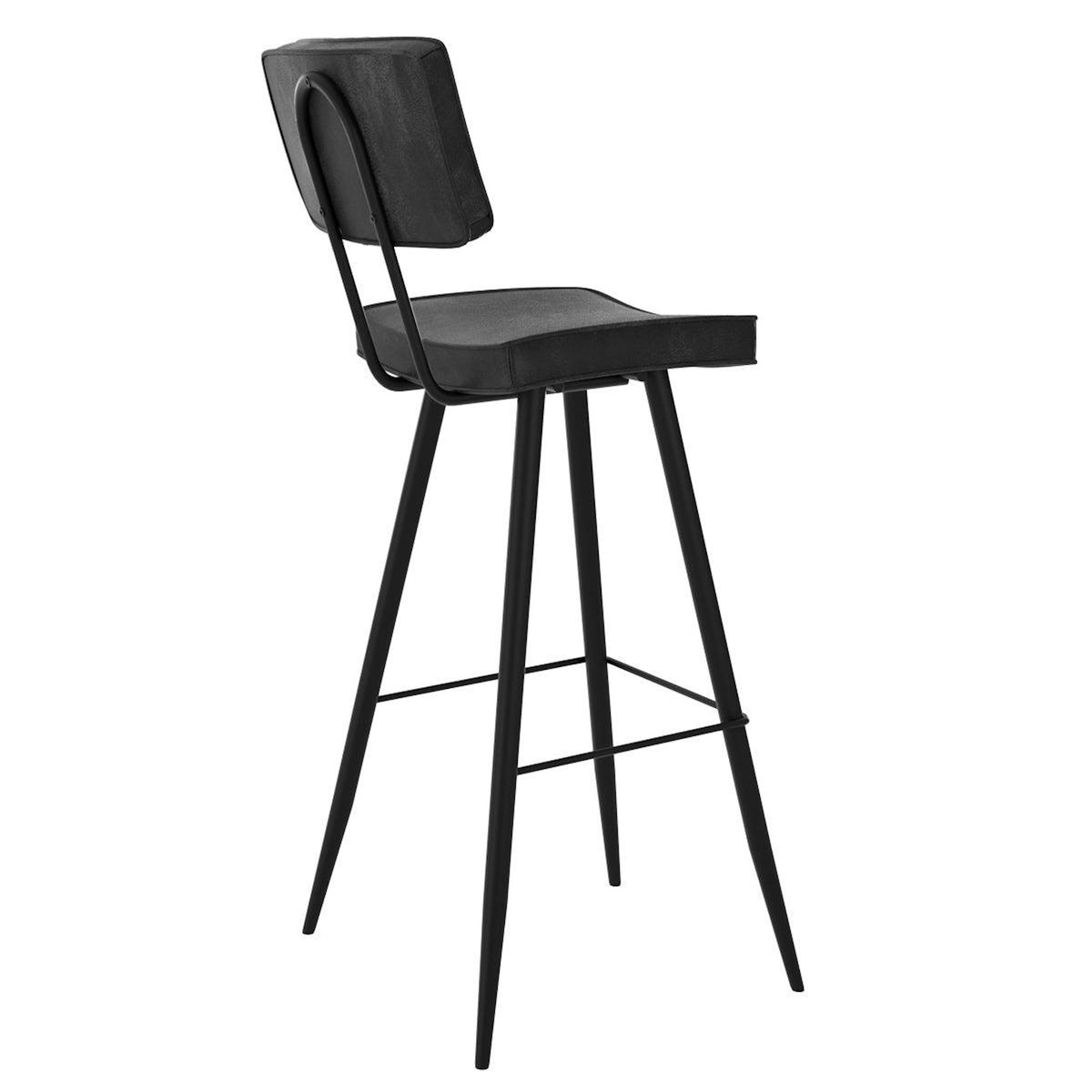 Rendez vous déco Lot de 2 chaises de bar grises/noires en cuir synthétique 75.5 cm - Texas