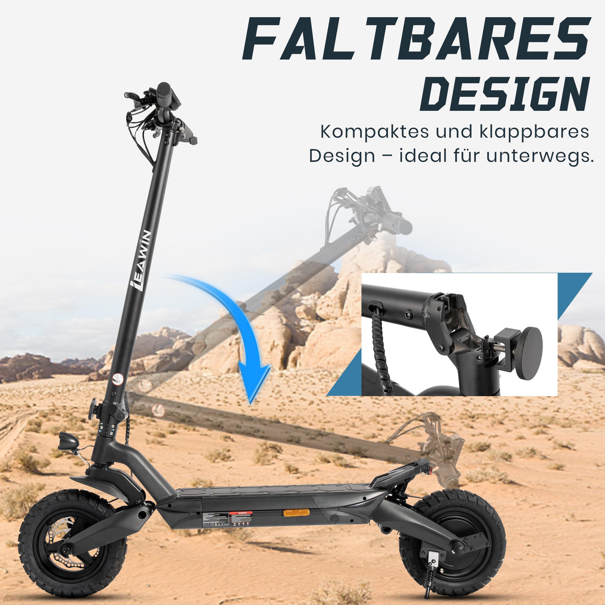 Voir la diapositive 5 : LEAWIN Trottinette électrique leawin t8, batterie 48 v 15 ah, 10 pouces, pliable, vitesse maximale 20 km/h