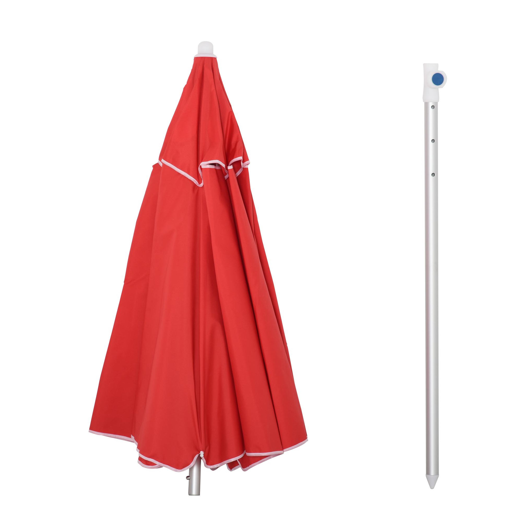 Voir la diapositive 4 : OUTSUNNY Parasol inclinable octogonal Ø 190 cm tissu polyester haute densité anti-UV hauteur réglable mât alu sac de transport inclus rouge