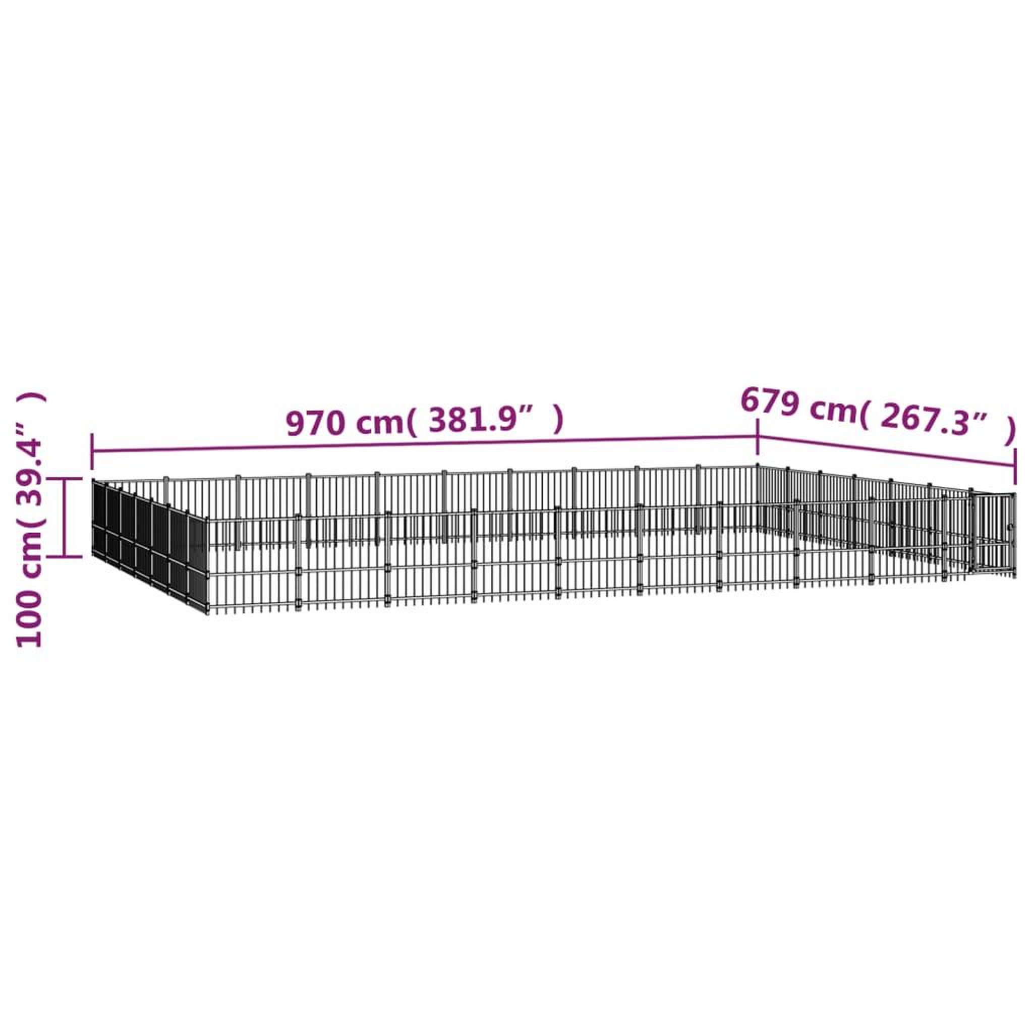 Voir la diapositive 6 : VIDAXL Chenil d'exterieur pour chiens Acier 65,86 m²