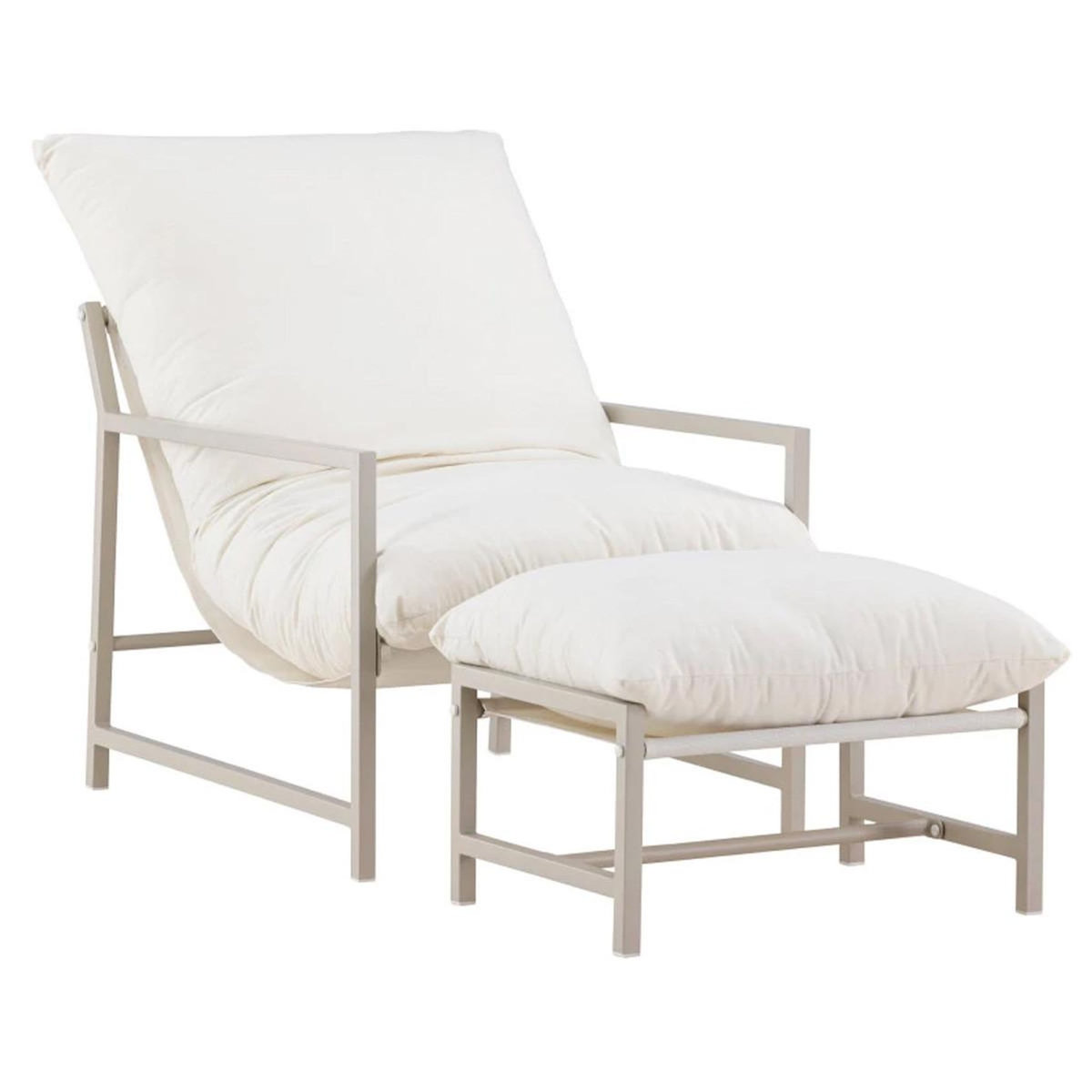 Paris Prix Fauteuil de Jardin & Repose-Pieds  Corso  86cm Beige