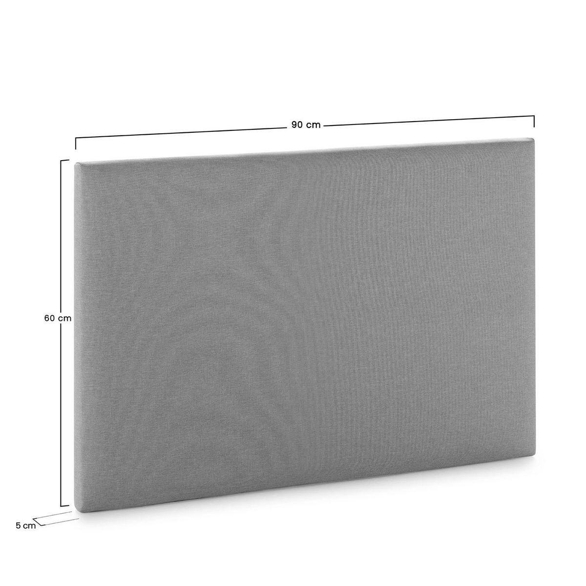 VS VENTA-STOCK Tête de lit Aura recouverte de tissu Gris Foncé 90x60 cm