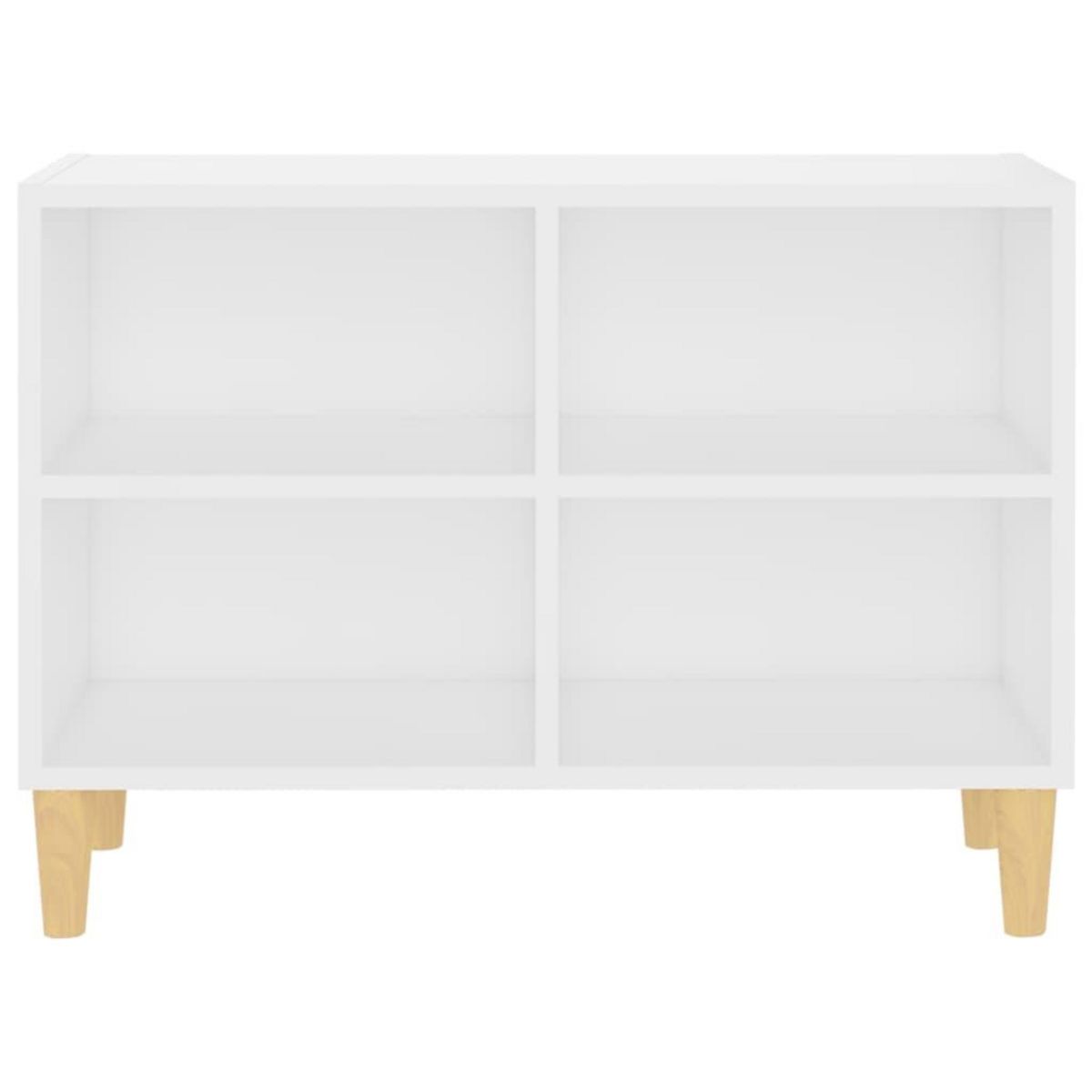 VIDAXL Meuble TV avec pieds en bois massif Blanc 69,5x30x50 cm