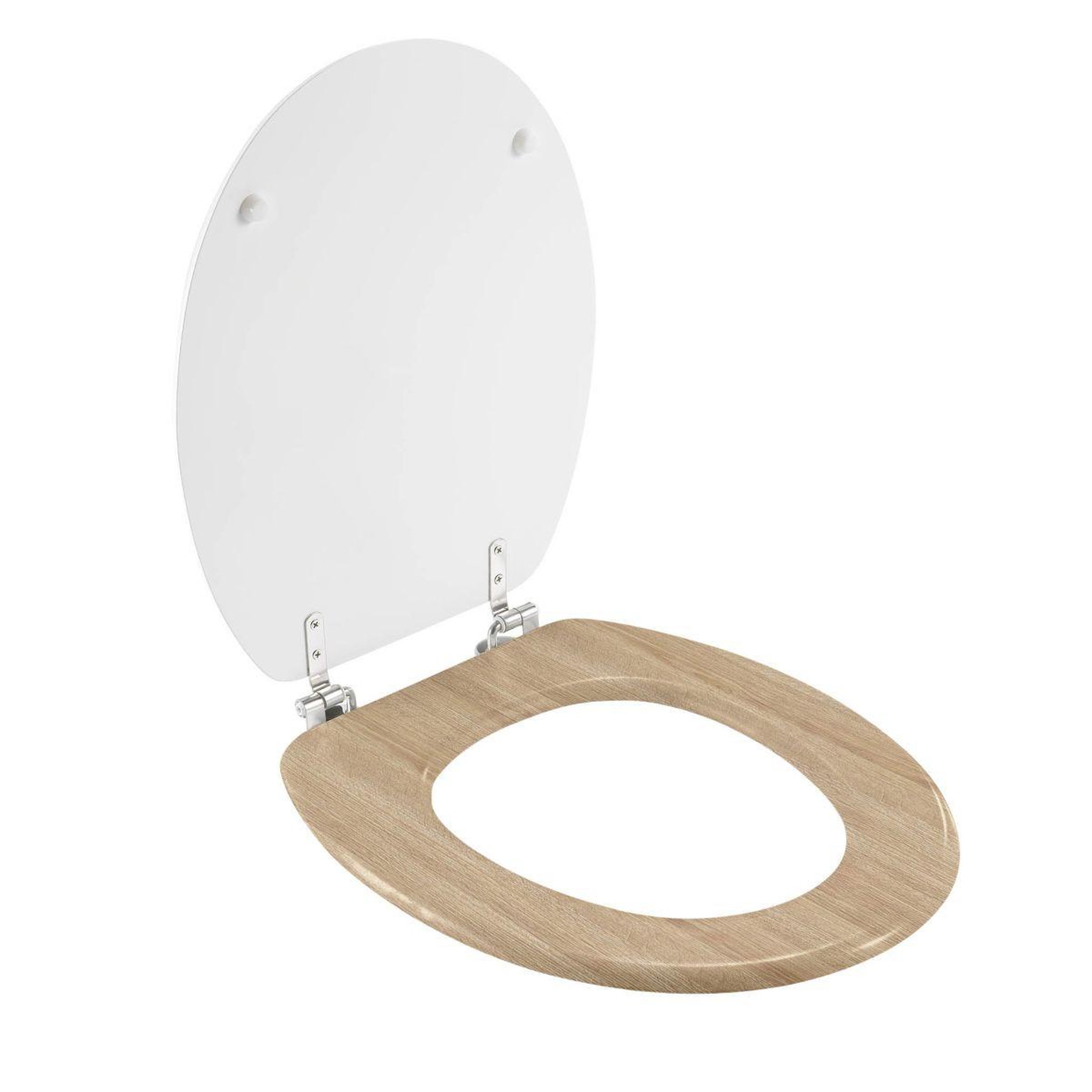 Voir la diapositive 4 : Douceur d'Intérieur Abattant wc déco  havane  46cm blanc