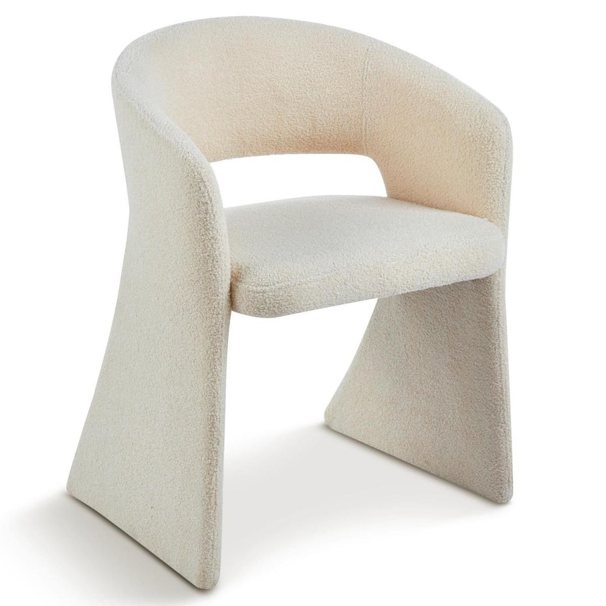 Voir la diapositive 2 : Paris Prix Lot de 4 chaises tissu bouclette  ezra  81cm crème