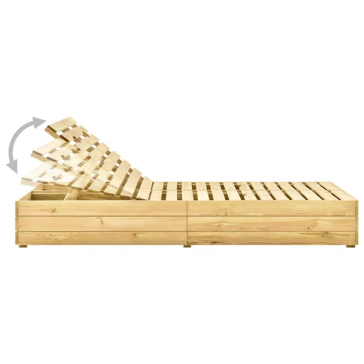 VIDAXL Chaise longue double Bois de pin impregne de vert