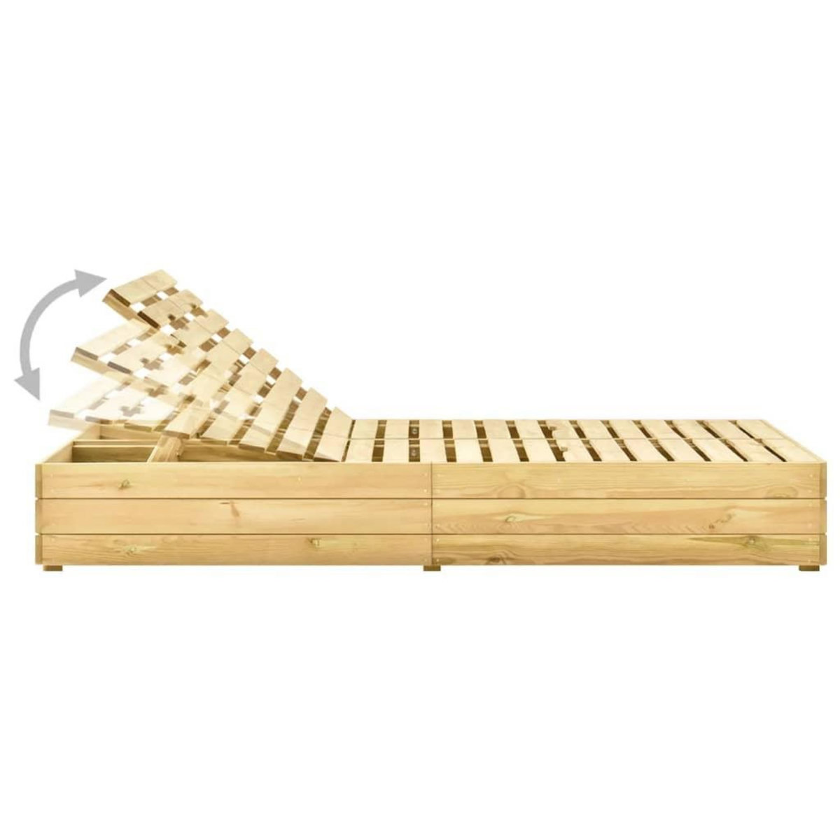 VIDAXL Chaise longue double Bois de pin impregne de vert