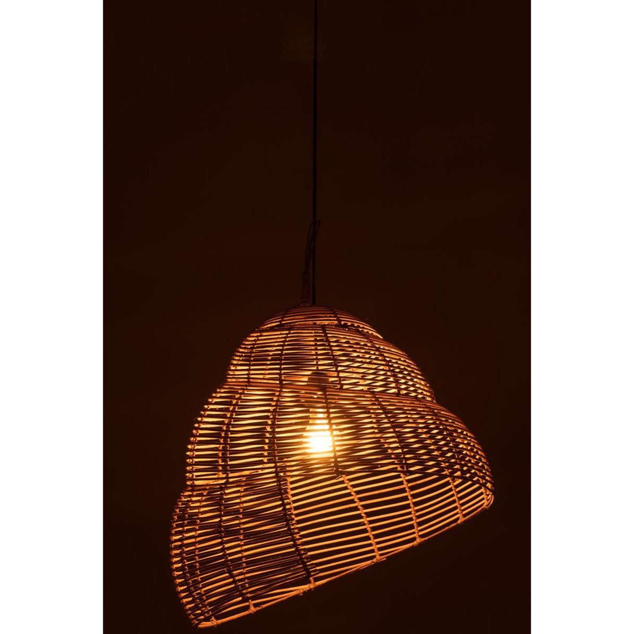 Voir la diapositive 3 : J-LINE Lampe suspension bambou  escargot  55cm naturel
