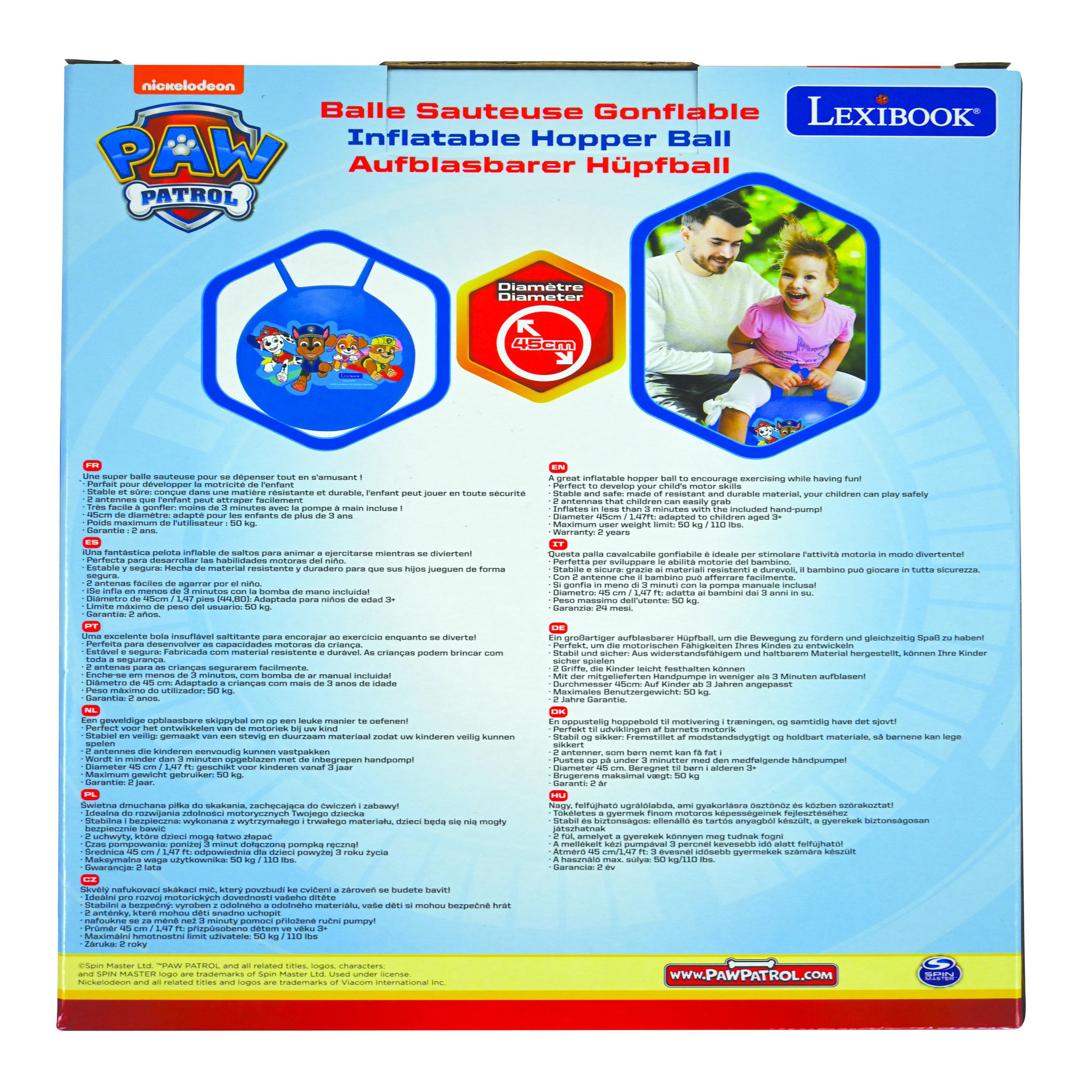 Voir la diapositive 3 : Lexibook Balle Sauteuse Gonflable Pat' Patrouille