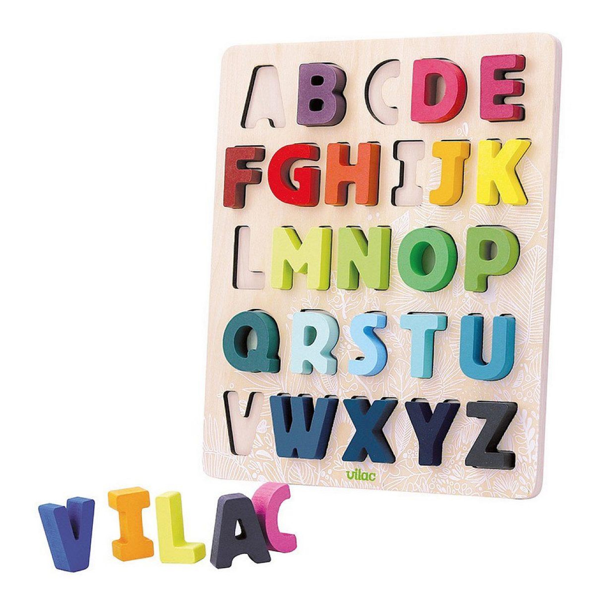 Voir la diapositive 2 : Vilac Encastrement en bois Alphabet - Sous la Canopee