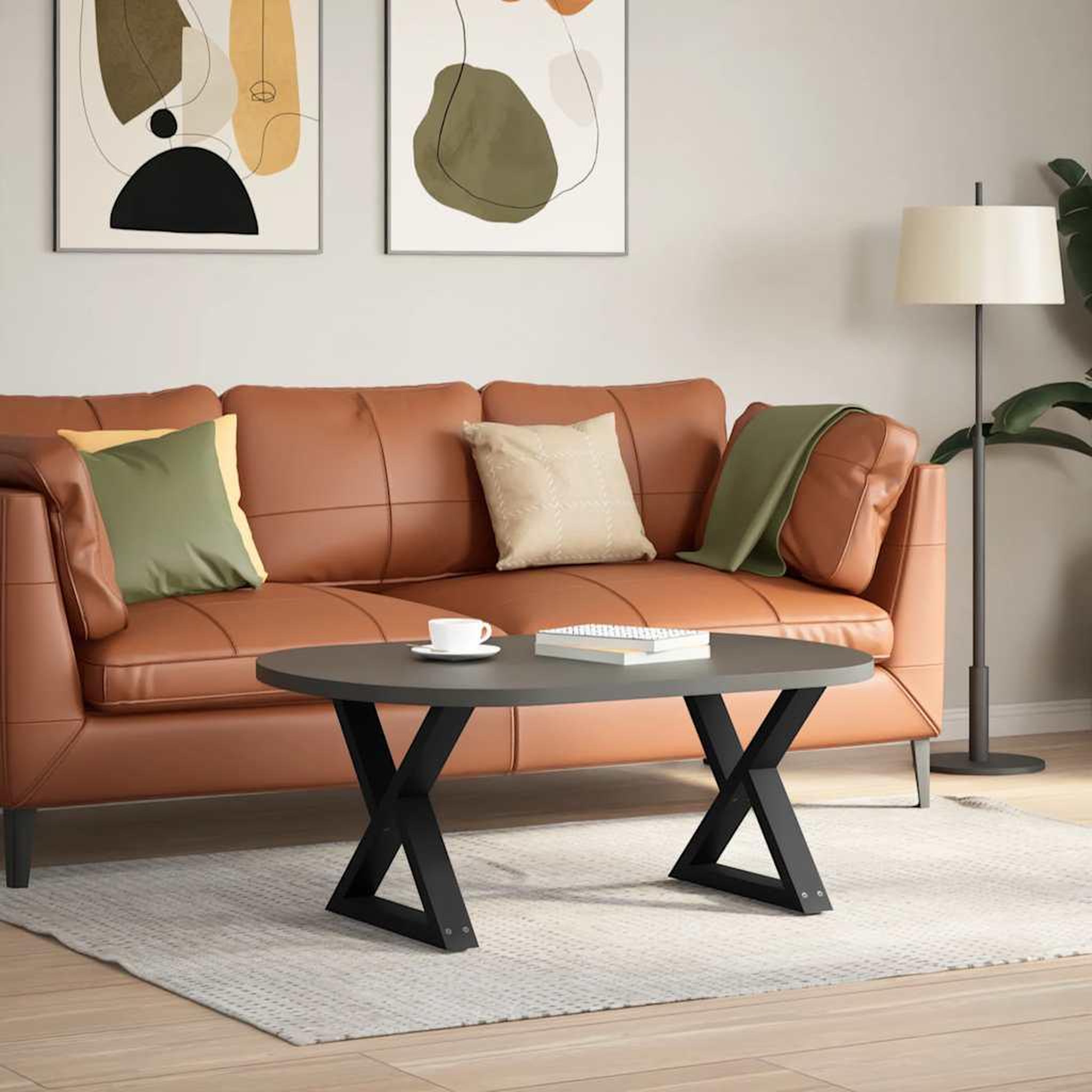 Voir la diapositive 3 : VIDAXL Pieds de table basse 2 pcs noir 60x(42-43,3) cm acier