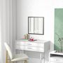 Voir la diapositive 4 : HOMCOM Miroir mural carré dim. 50L x 50H cm cadre bois noir