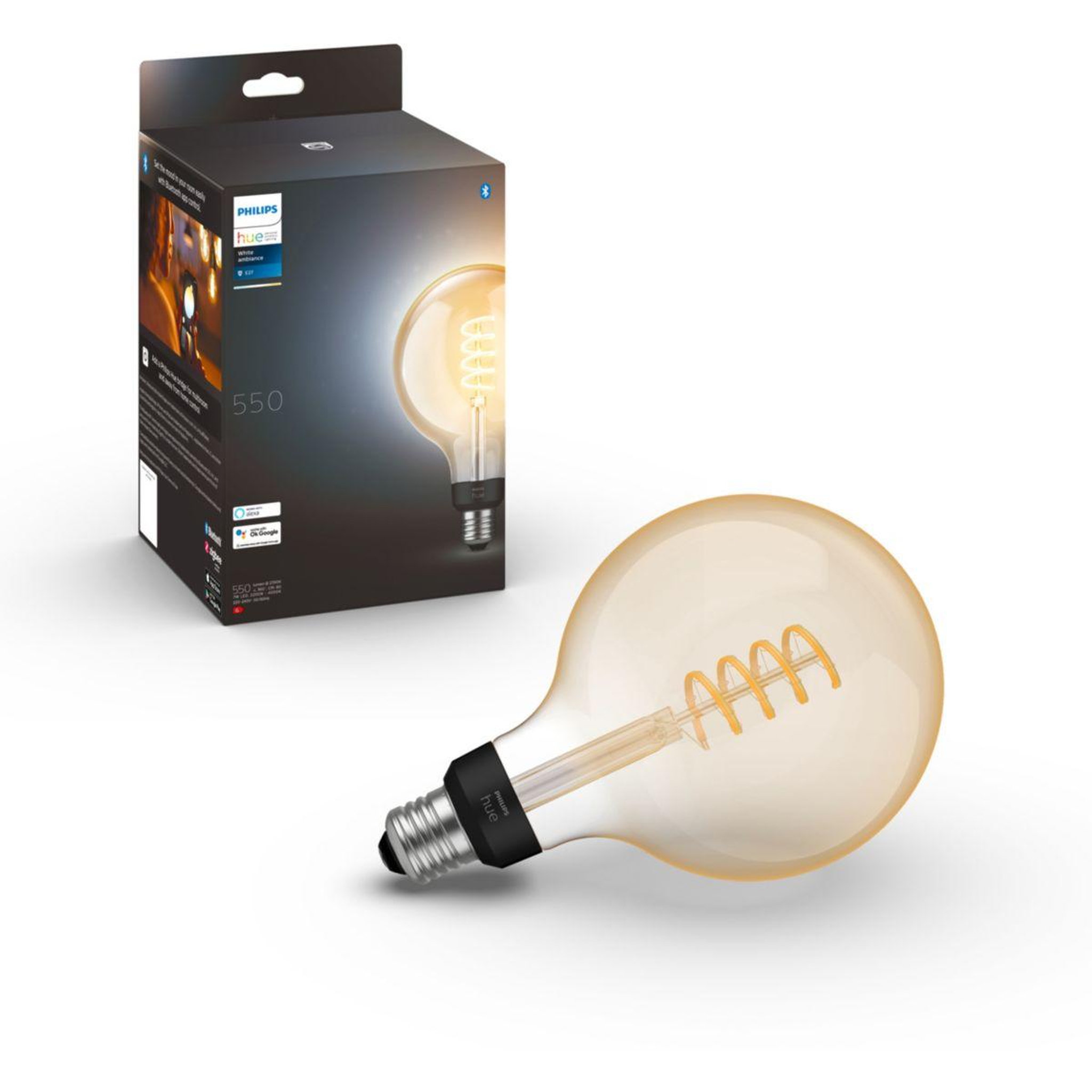 PHILIPS HUE Ampoule LED connectée E27 White Ambiance Globe G. Filament