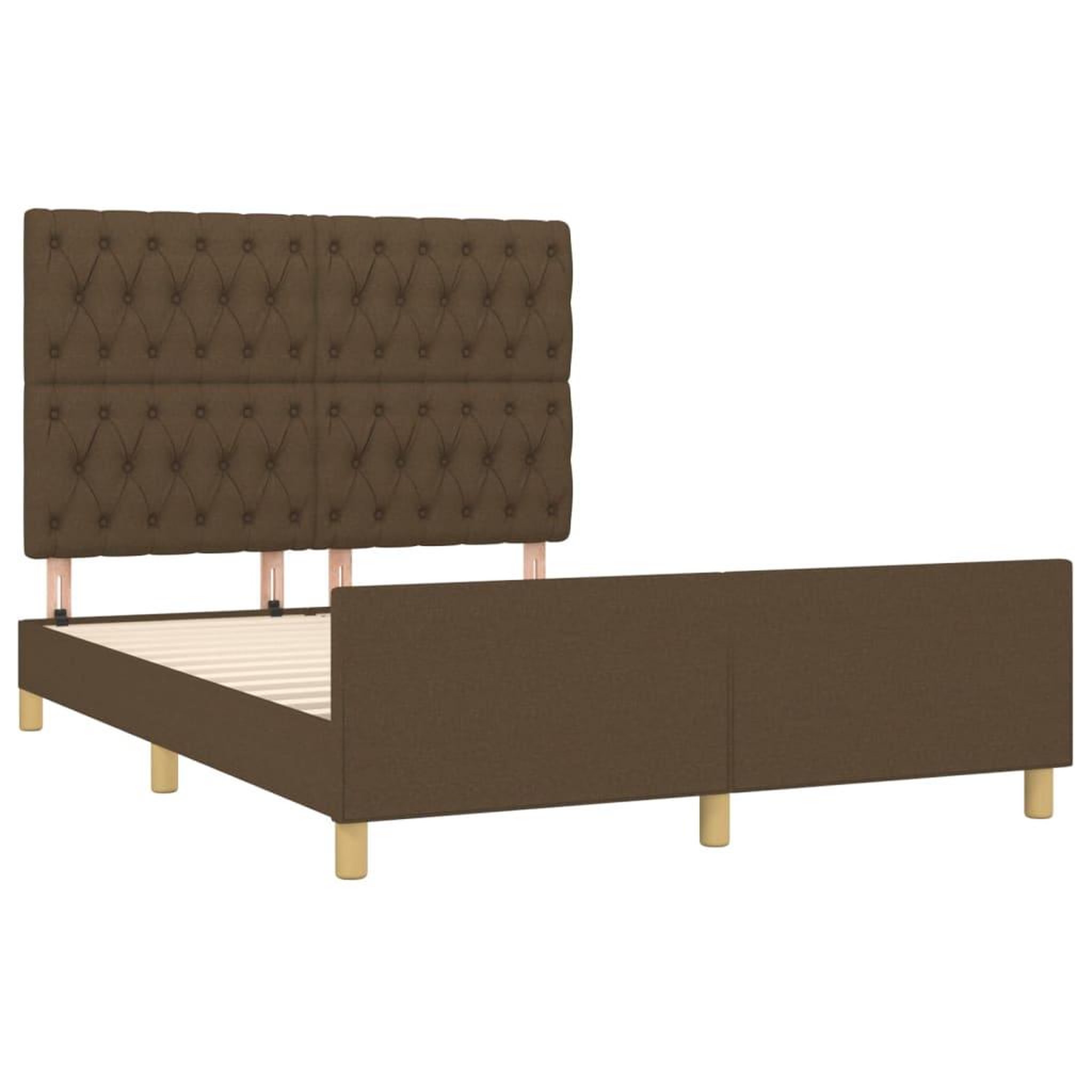 Voir la diapositive 4 : VIDAXL Cadre de lit sans matelas marron fonce 140x200 cm tissu