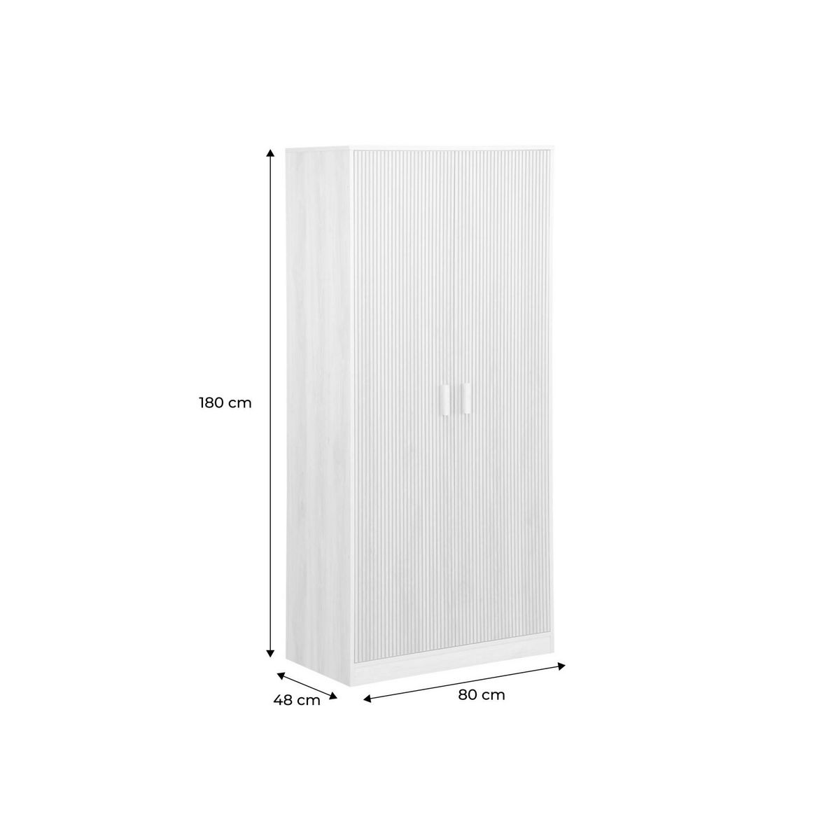 SWEEEK Dressing. armoire. 2 portes avec penderie et rangements LINEAR. panneaux stratifiés et pied en bois de sapin L 80 x P 48 x H 180cm