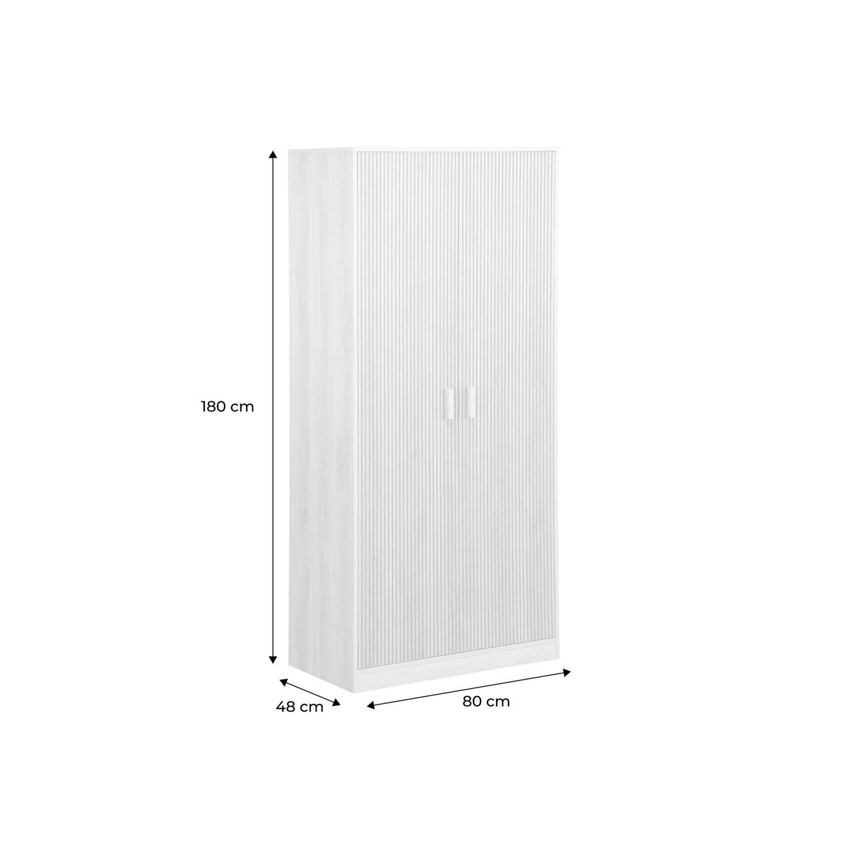 SWEEEK Dressing. armoire. 2 portes avec penderie et rangements LINEAR. panneaux stratifiés et pied en bois de sapin L 80 x P 48 x H 180cm