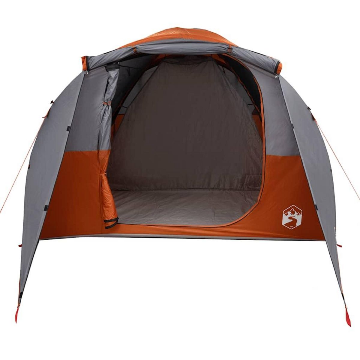 VIDAXL Tente familiale tunnel 6 personnes gris et orange impermeable