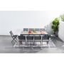 Voir la diapositive 3 : CONCEPT USINE Ensemble table aluminium effet bois et 10 chaises LAGOS