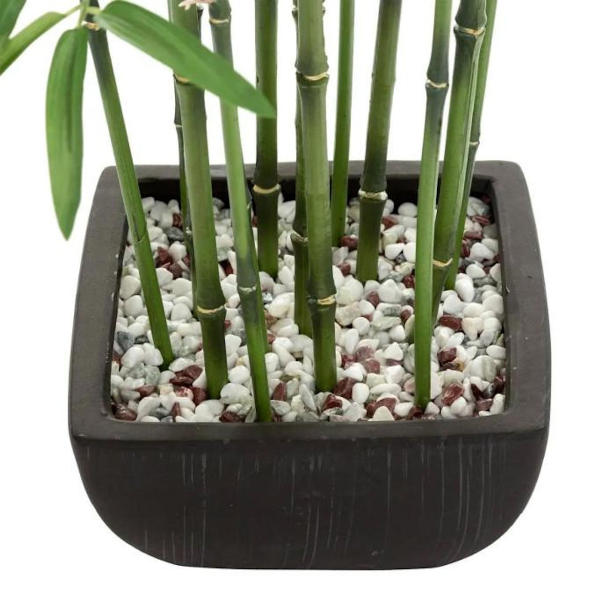 ATMOSPHERA Plante Artificielle en Pot  Bambou  183cm Vert & Noir