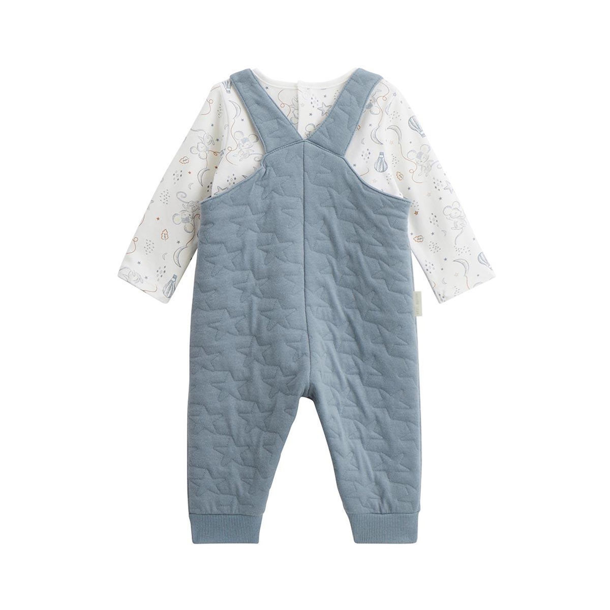 Petit Béguin Ensemble salopette bébé en coton matelassé et t-shirt Rêverie