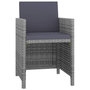 Voir la diapositive 3 : VIDAXL Ensemble a manger d'exterieur 5pcs coussins resine tressee gris