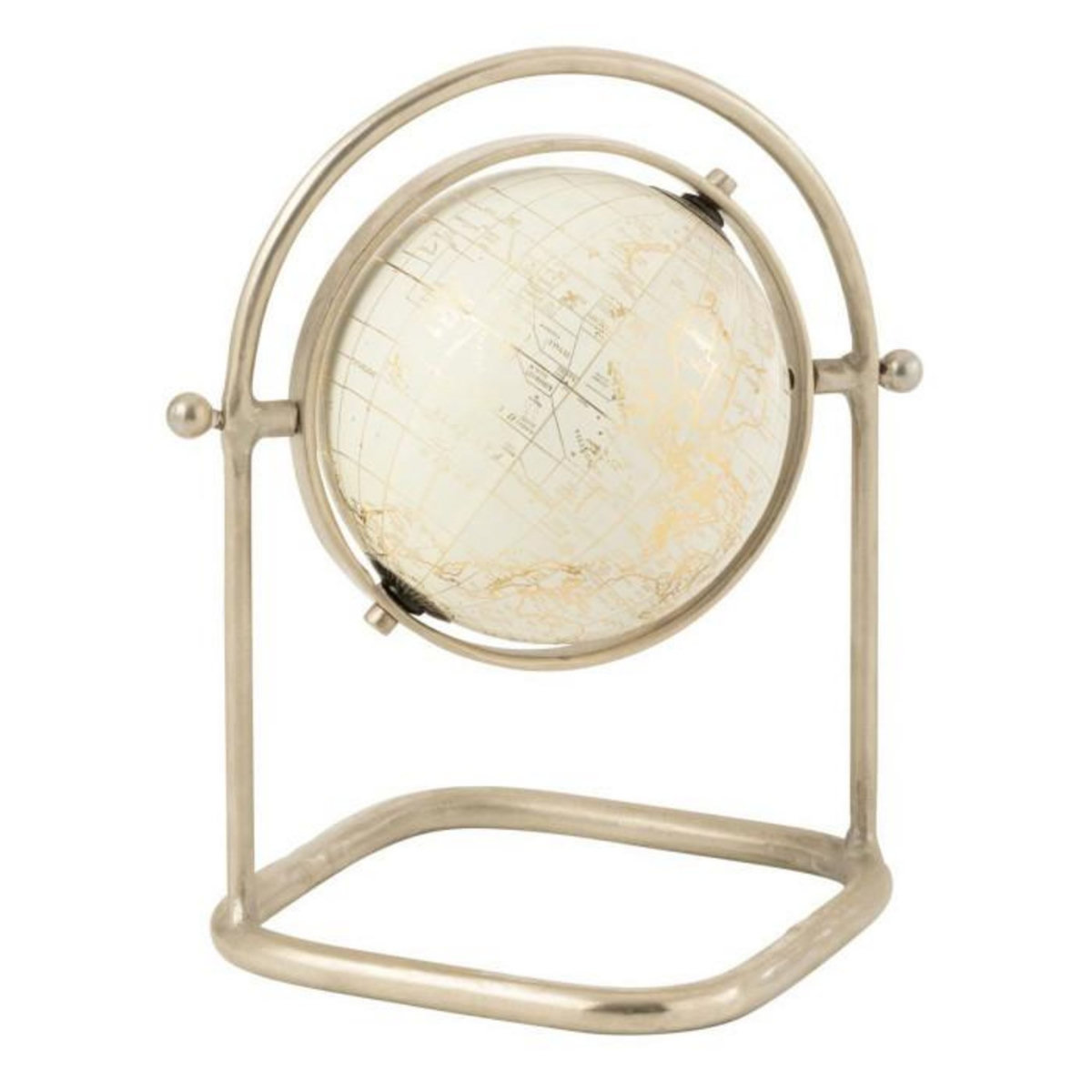 Paris Prix Mappemonde sur Pied en Métal  Design  30cm Argent