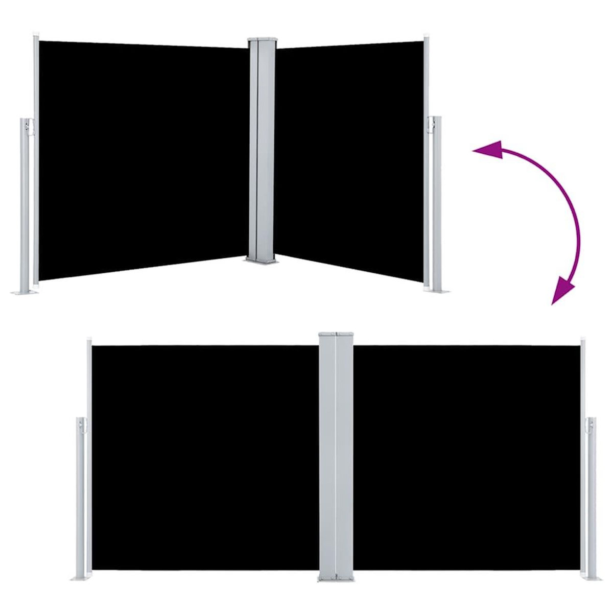 VIDAXL Auvent lateral retractable Noir 100 x 600 cm