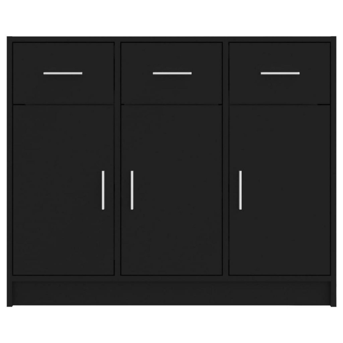 VIDAXL Buffet noir 91x28x75 cm bois d'ingenierie