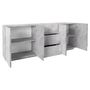 Voir la diapositive 2 : Buffet 4 portes 3 tiroirs L224cm PESCARA