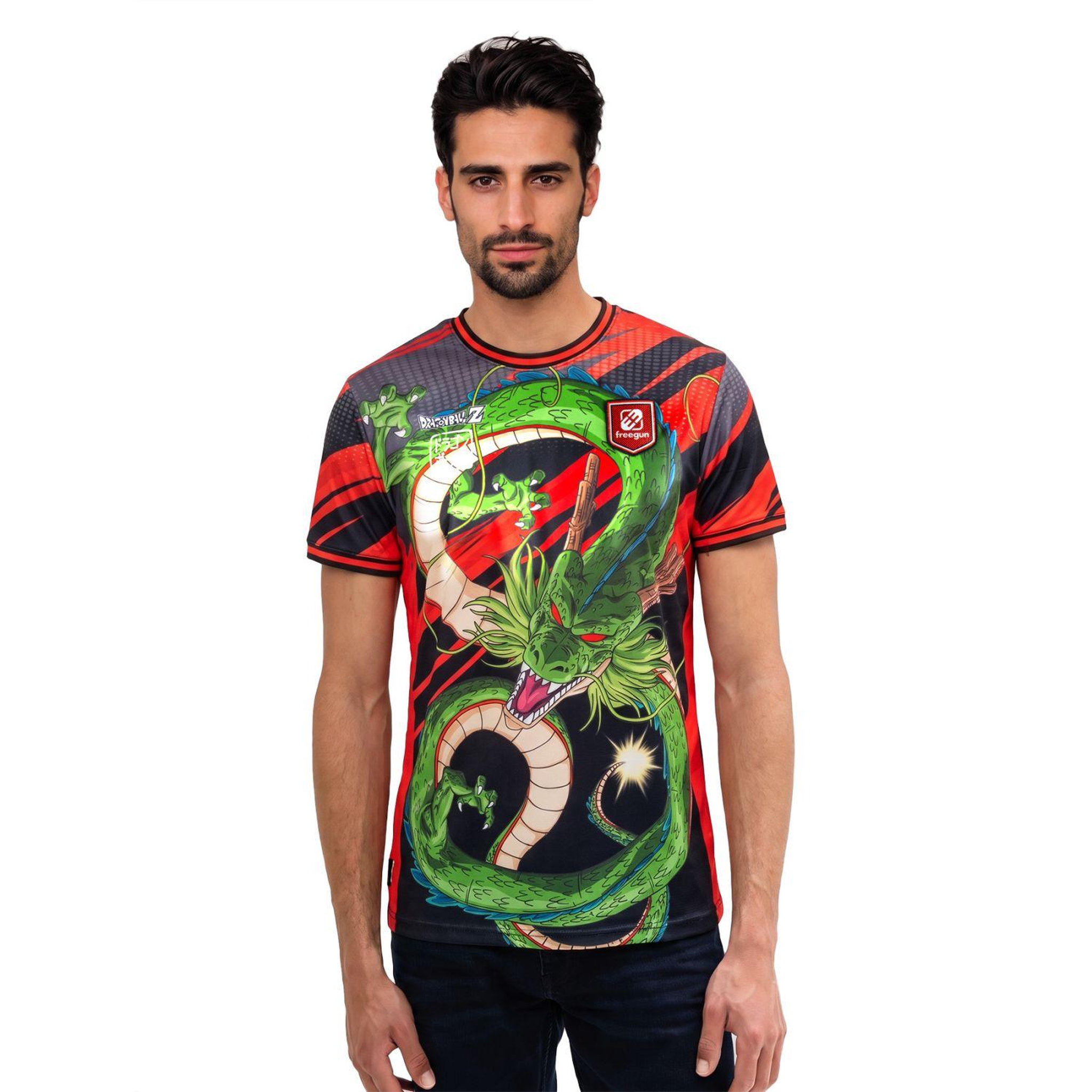FREEGUN T-shirt homme dragon ball z shenron. Coloris disponibles : Rouge