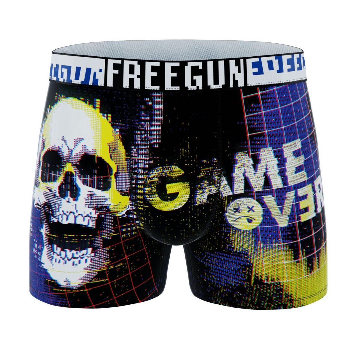 FREEGUN Lot de 4 boxers homme Glitchy Pop