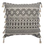 ATMOSPHERA Coussin Rituality carré déhoussable - 60x60cm - Noir et Blanc